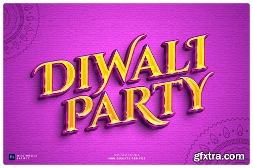 Glossy Diwali Text Effect VWQW976