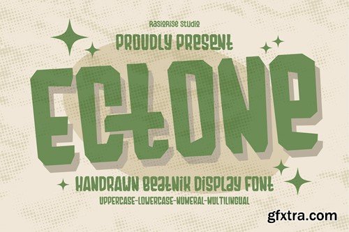 Ectone - Handrawn Beatnik Display Font BAAEXZD