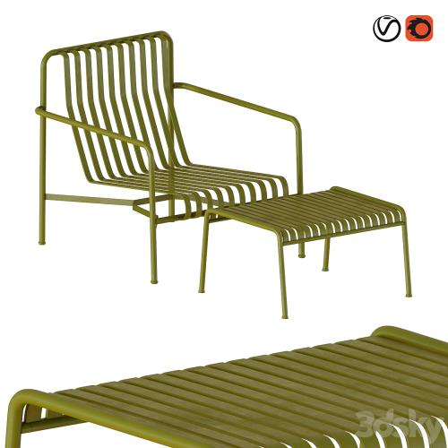 Hay Palissade Lounge Chair High with table