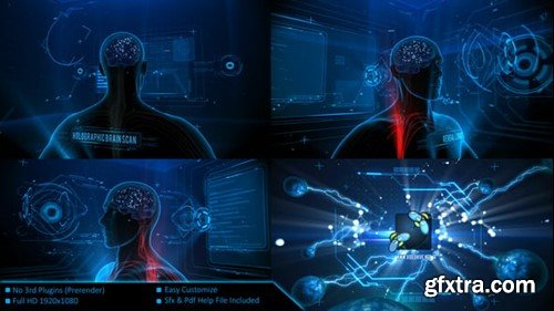 Videohive Holographic Brain Scan 25803225