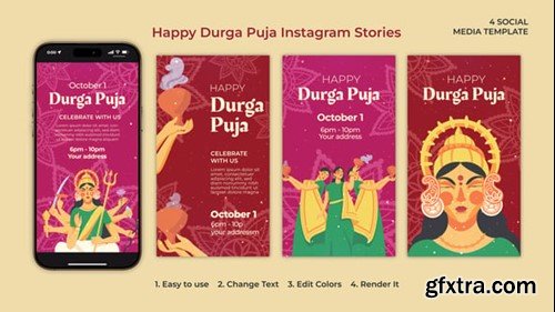 Videohive Happy Durga Puja Instagram Stories 54551742