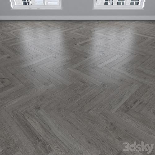 Parquet Oak gray, 3 types: herringbone, linear, chevron.