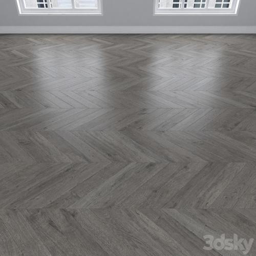 Parquet Oak gray, 3 types: herringbone, linear, chevron.