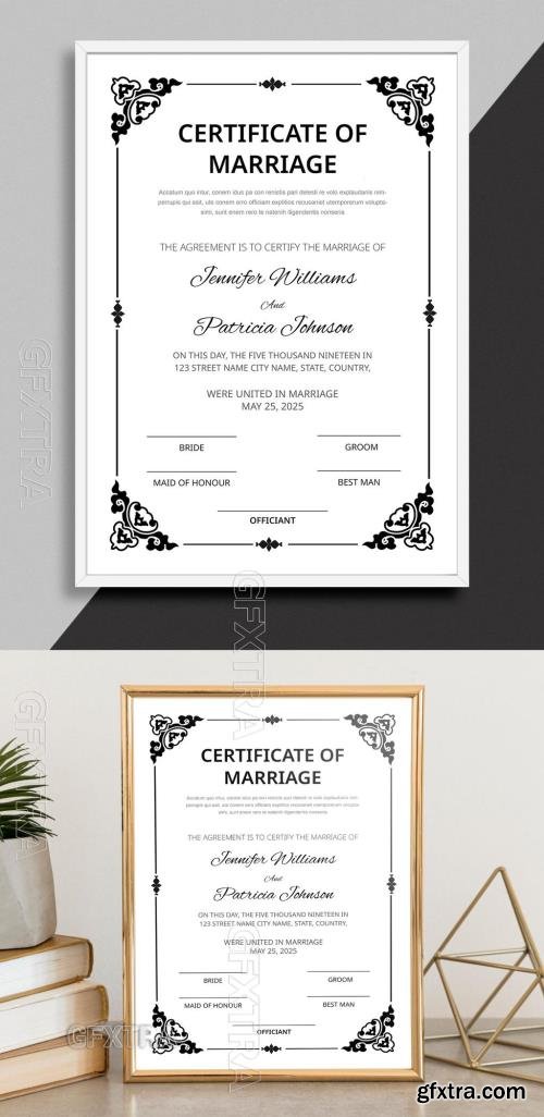 Marriage Certificate Template 769143297