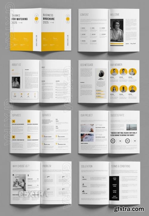 Business Brochure Layout with Yellow Accents 769143221