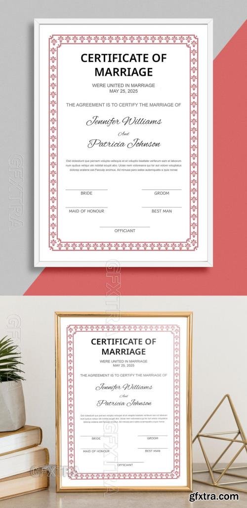 Bride Certificate Template 769143216