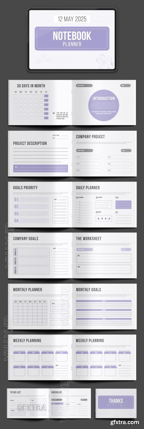 Creative Notebook Planner Template Landscape 773252767