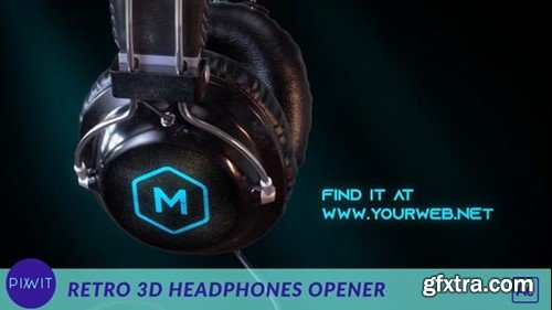 Videohive Retro 3d Headphones Podcast Intro 54573788