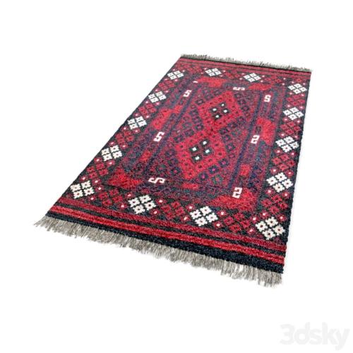 Burgundy kilim with rhombus