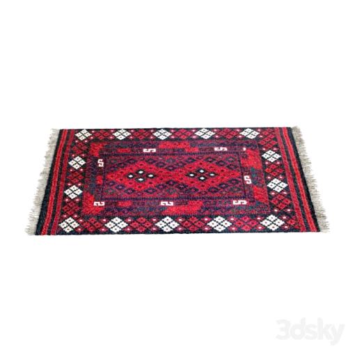 Burgundy kilim with rhombus