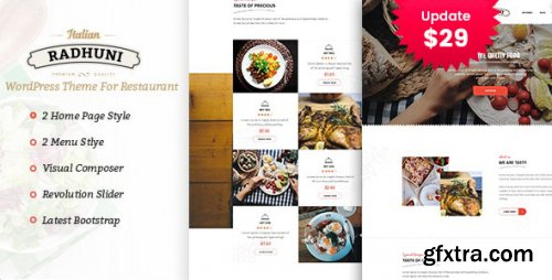 Themeforest - Italian Radhuni - Food &amp; Resturant WordPress Theme 12006256 v2.5 - Nulled