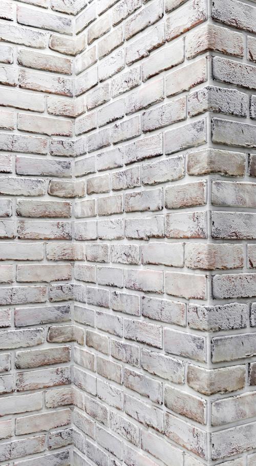 Brick wall with corners, Masonry, brick, loft, decorative, panel, wall, corner, whitewashed brick, white