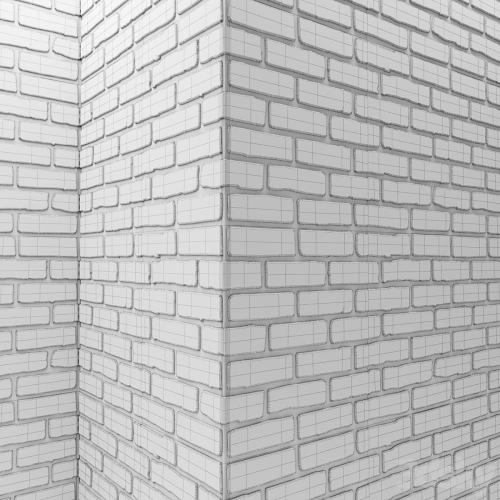 Brick wall with corners, Masonry, brick, loft, decorative, panel, wall, corner, whitewashed brick, white