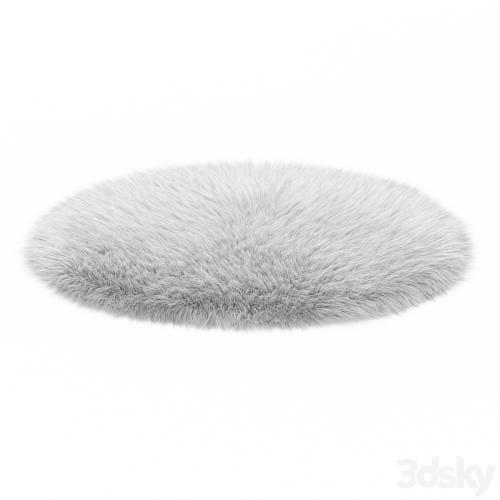 White round carpet fur