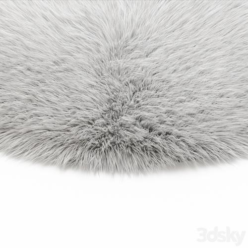 White round carpet fur