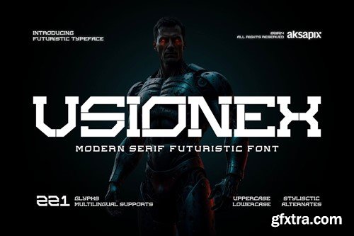 VSIONEX - Modern Serif Futuristic Font 9XTZHU4