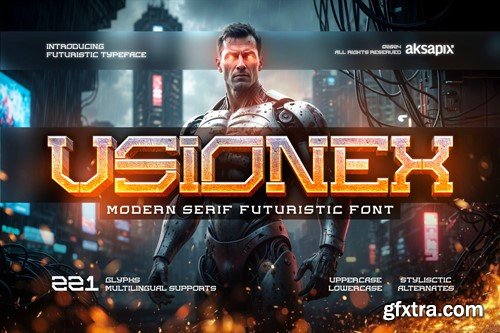 VSIONEX - Modern Serif Futuristic Font 9XTZHU4