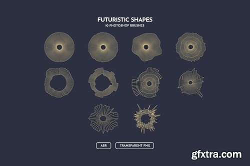 Futuristic Geometric Shapes Photoshop Brushes MKBM3L9