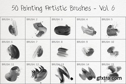 50 Painting Artistic Brushes - Vol. 6 C5U9D34