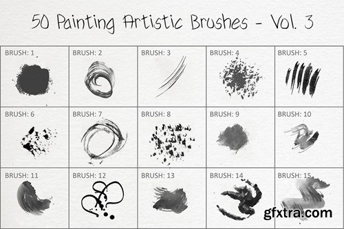 50 Painting Artistic Brushes - Vol. 3 Z232VD2