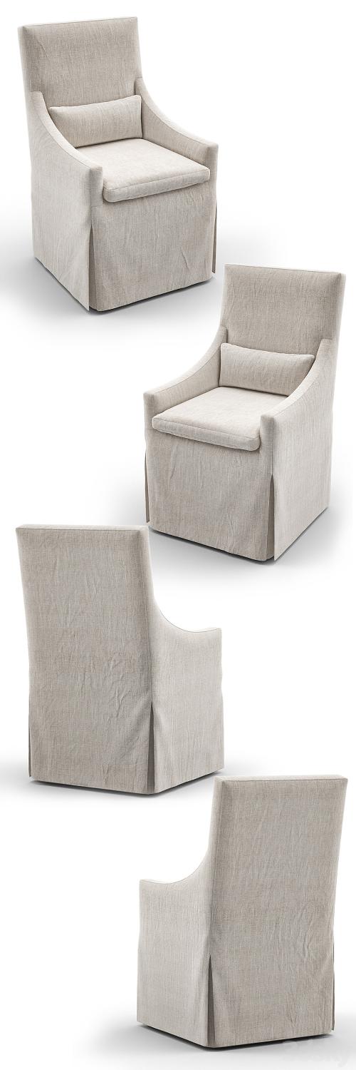 RH BELGIAN Slope Arm Slip Covered Armchair