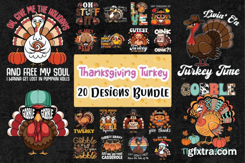 CreativeFabrica  - Thanksgiving Turkey SVG Bundle