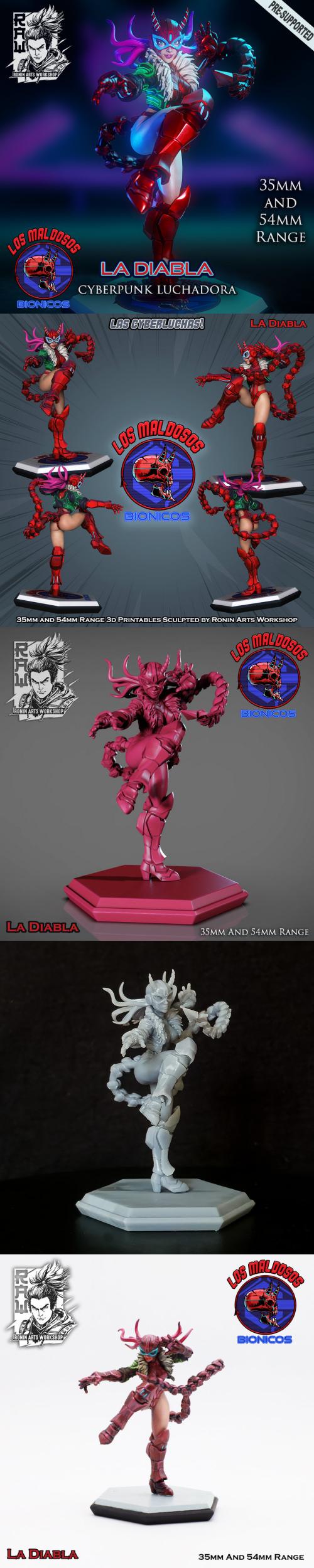 La Diabla – Cyberpunk Luchadora – 3D Print Model