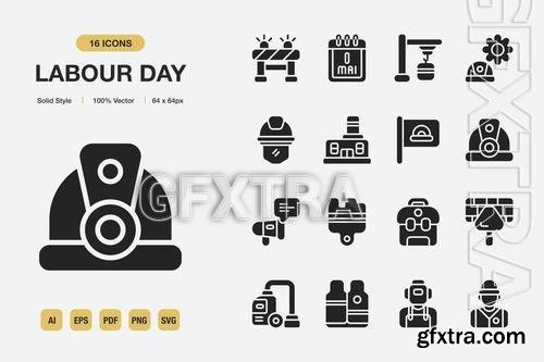 Labour Day Solid Icons 9CKHCBD