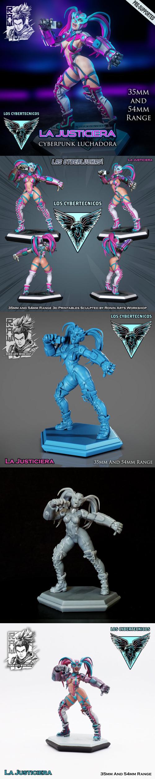 La Justiciera – Cyberpunk Luchadora – 3D Print Model