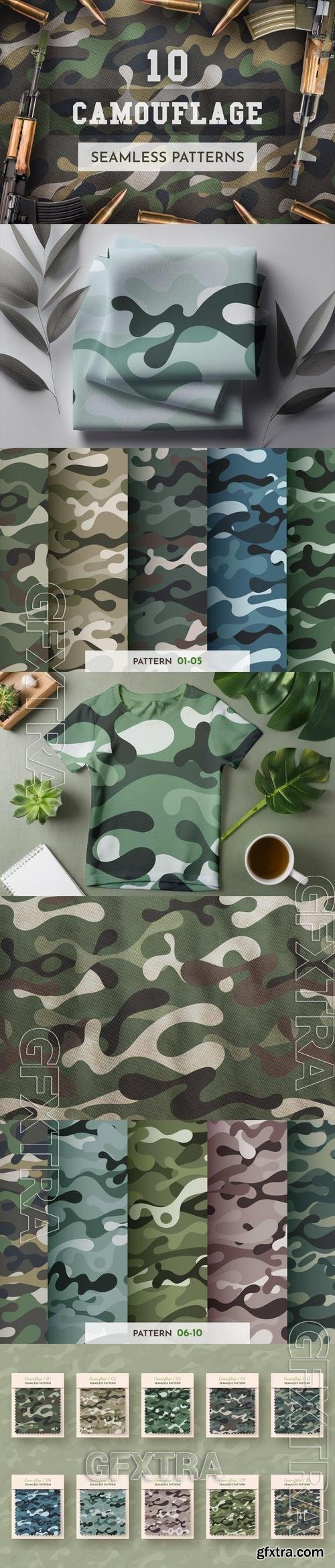 10 Seamless Camouflage Patterns HRDSTXC