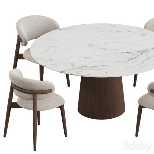 Porro Materic table Oleandro chair Dining set