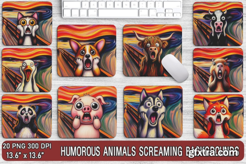 CreativeFabrica  - Humorous Animals Screaming Backgrounds Bundle