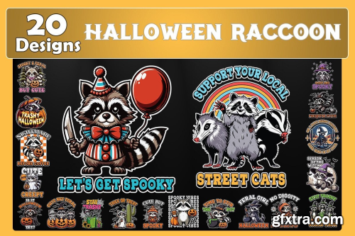 CreativeFabrica  - Halloween Raccoon SVG Bundle