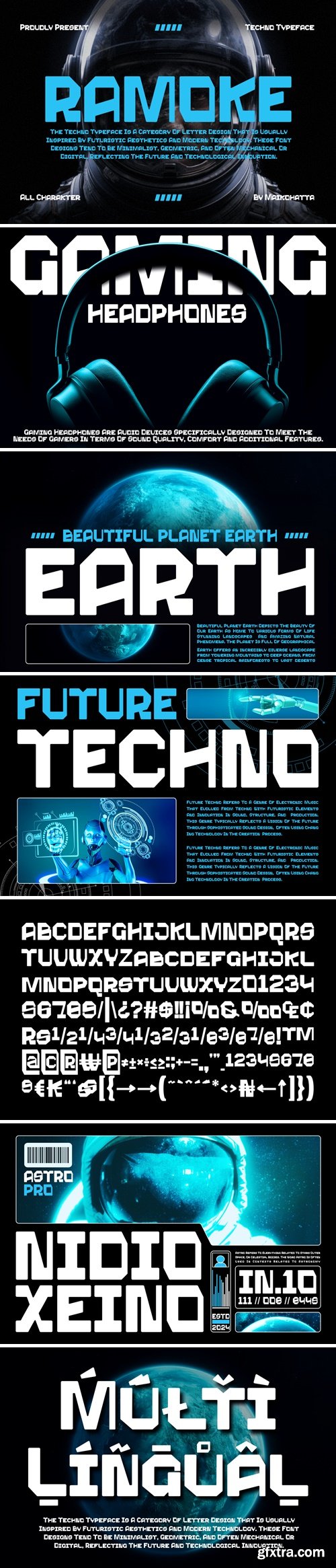 Ramoke - Modern Techno Typeface