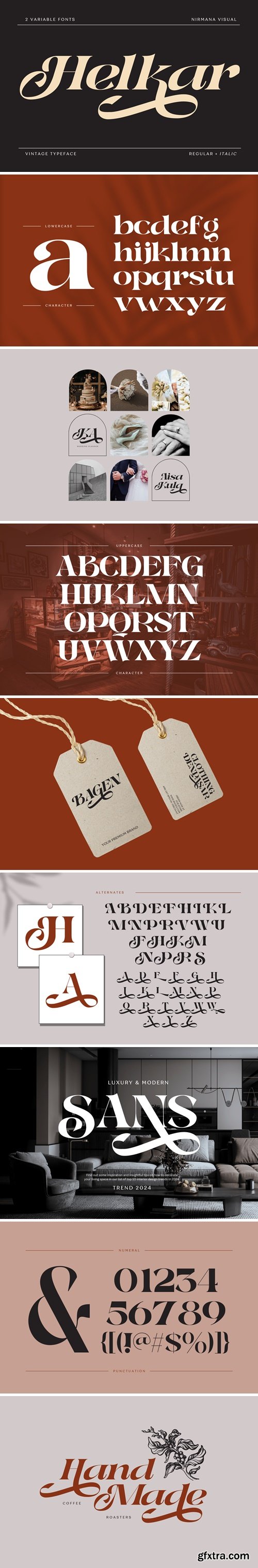 CM - Helkar Vintage - Branding Logo Font 284819380