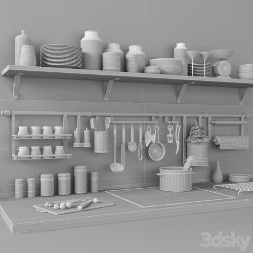 A set of kitchen