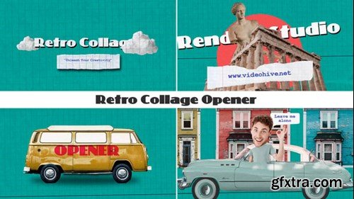 Videohive Retro Collage Opener 54616342