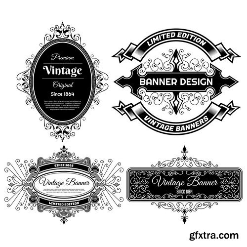 Labels, menu, logo in vector, vintage style № 13