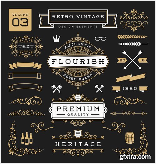 Labels, menu, logo in vector, vintage style № 15