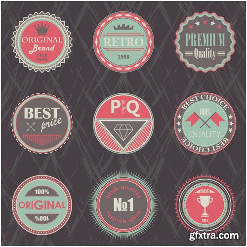 Labels, menu, logo in vector, vintage style № 17