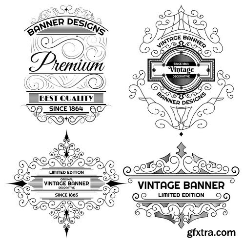 Labels, menu, logo in vector, vintage style № 18