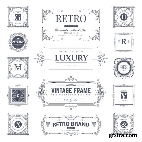 Labels, menu, logo in vector, vintage style № 22