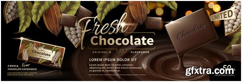 Chocolate labels in vector