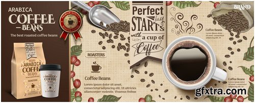 Coffee labels in vector