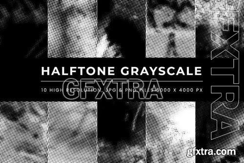 Halftone Grayscale Background 5MKNR7D