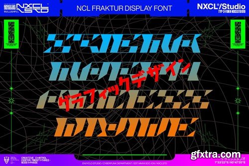 Fraktur - Futuristic Cyberpunk Y2K Mecha Font E73PGF7