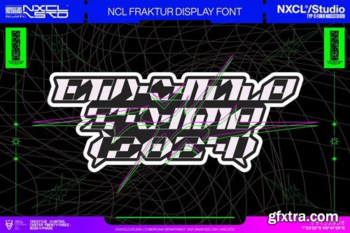 Fraktur - Futuristic Cyberpunk Y2K Mecha Font E73PGF7