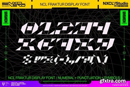 Fraktur - Futuristic Cyberpunk Y2K Mecha Font E73PGF7