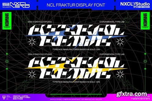 Fraktur - Futuristic Cyberpunk Y2K Mecha Font E73PGF7