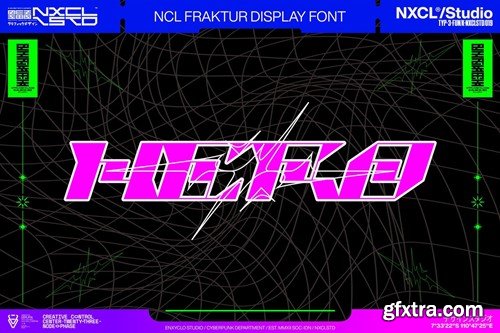 Fraktur - Futuristic Cyberpunk Y2K Mecha Font E73PGF7